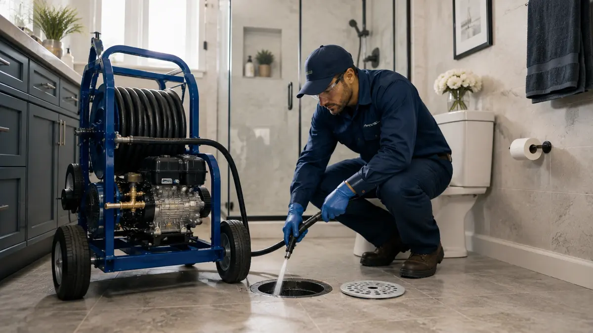Bathroom Drain Hydro Jetting in Farmersville