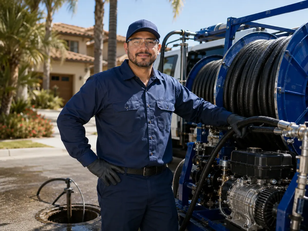 Hydro jet sewer cleaning in Farmersville