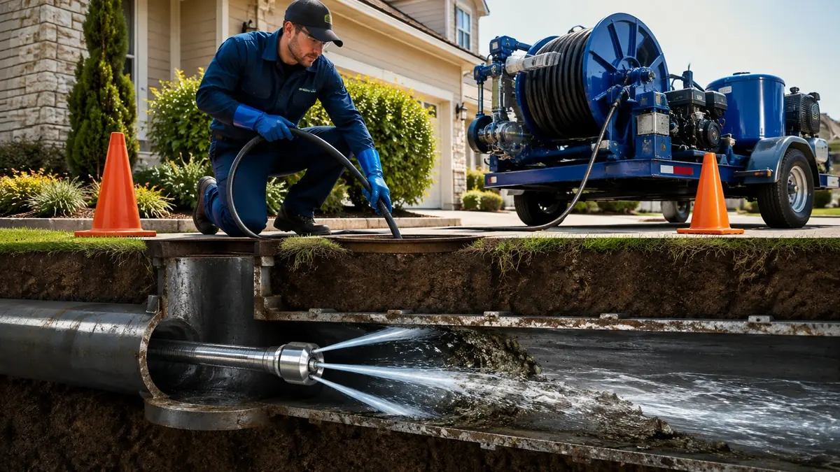 Main Sewer Line Hydro Jet Cleaning in Farmersville